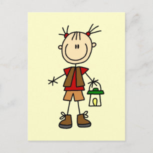 Camping Girl with Lantern Tshirts and Gifts Postkarte