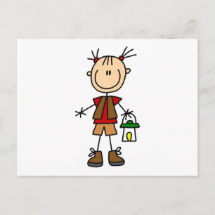 Camping Girl with Lantern Tshirts and Gifts Postkarte