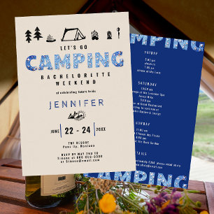 Camping Glam Denim Diamonds Bachelorette Weekend Einladung