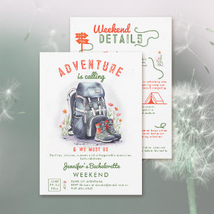 Camping Glamping Wildblumen Junggeselinnen-Abschie Einladung