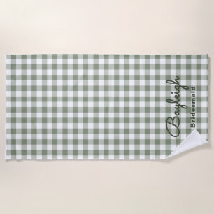 Camping Green Checkered Bridesmaid Strandtuch