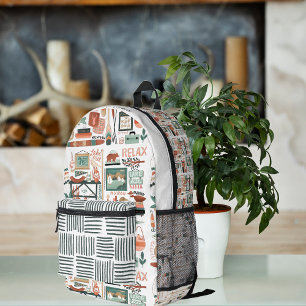 Camping Große Seen Wilderness Monogramm Bedruckter Rucksack