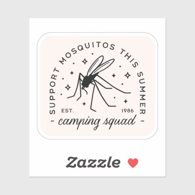 Camping group mosquito funny summer camp trip aufkleber (Blatt)