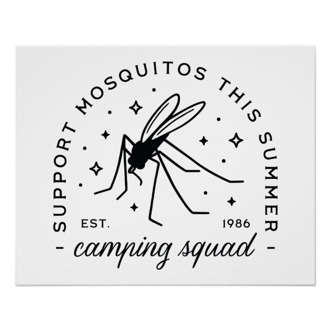 Camping group mosquito funny summer camp trip poster (Vorderseite)