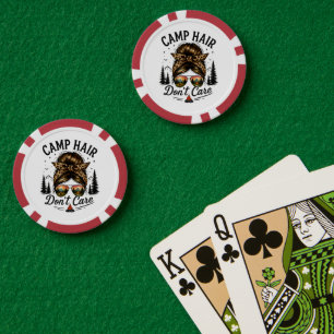 Camping-Haare, völlig egal, unordentlicher Dutt, l Pokerchips