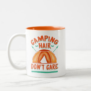 Camping Hair Funny Funny Adventure ist egal Zweifarbige Tasse
