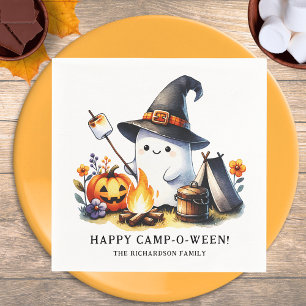 Camping Halloween Happy Camp-o-ween Niedlich Ghost Serviette
