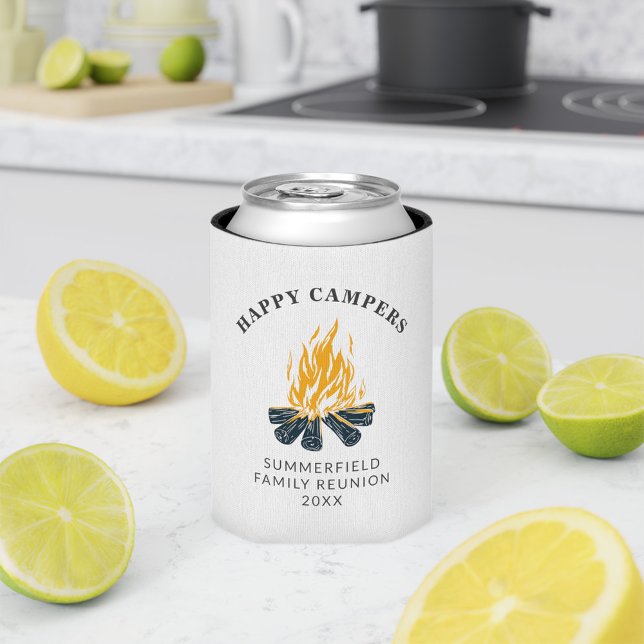 Camping Happy Campers Urlaub Familienreise Maßgesc Dosenkühler (Von Creator hochgeladen)