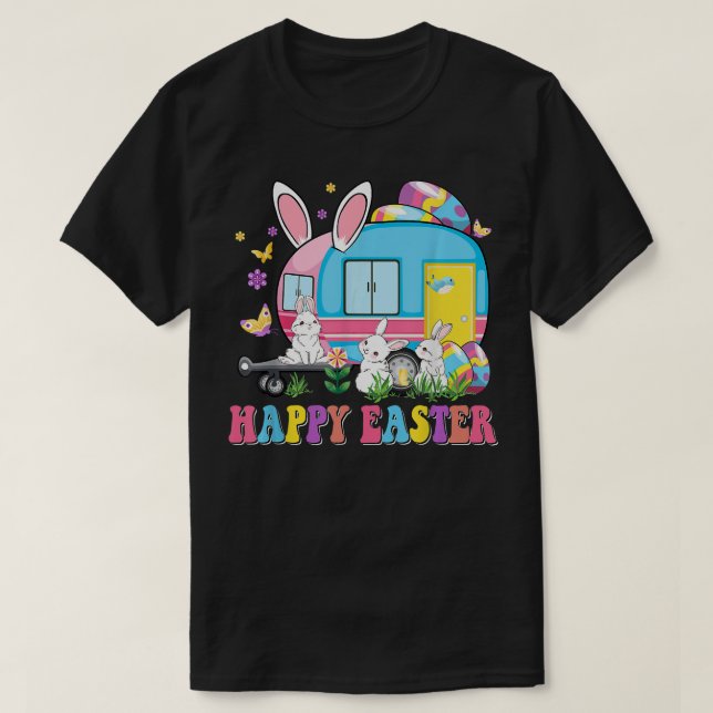 Camping Happy Osterschule Busfahrer Camper Bunn T-Shirt (Design vorne)