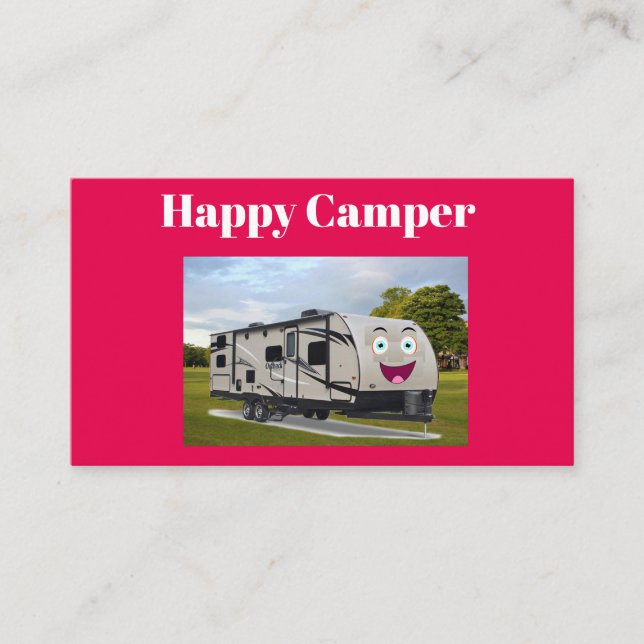 Camping Happy Retirement in der RV von Funnycoomb Visitenkarte (Vorderseite)