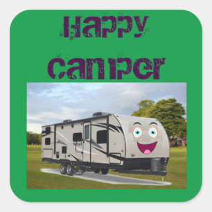 Camping Happy Retirement in the RV von Funnycoomb Quadratischer Aufkleber