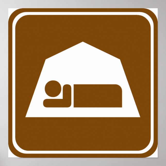 Camping Highway-Zeichen Poster (Vorne)