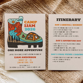 Camping Hiking Bachelor Party Weekend Invitation Einladung