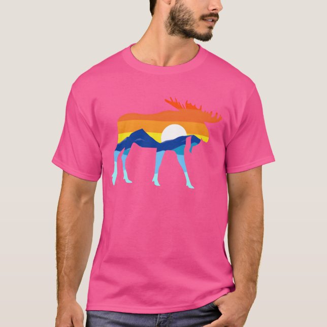 Camping Hiking Retro Mountains Outrs Camp Moose gi T-Shirt (Vorderseite)