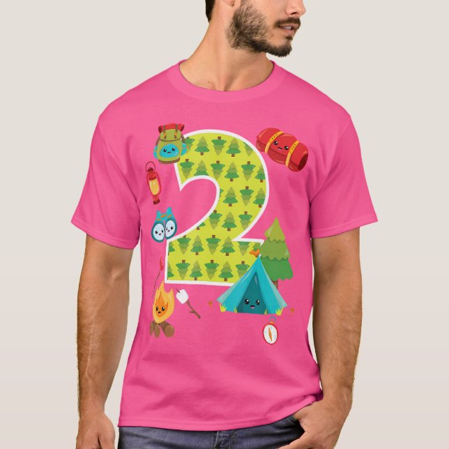 Camping Hinterhof Sleepover 2 Jahre alt 2. Geburts T-Shirt (Vorderseite)