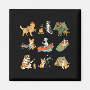 Camping-Hunde-Outfit – süße Outdoor-Abenteuer-Hund Magnet