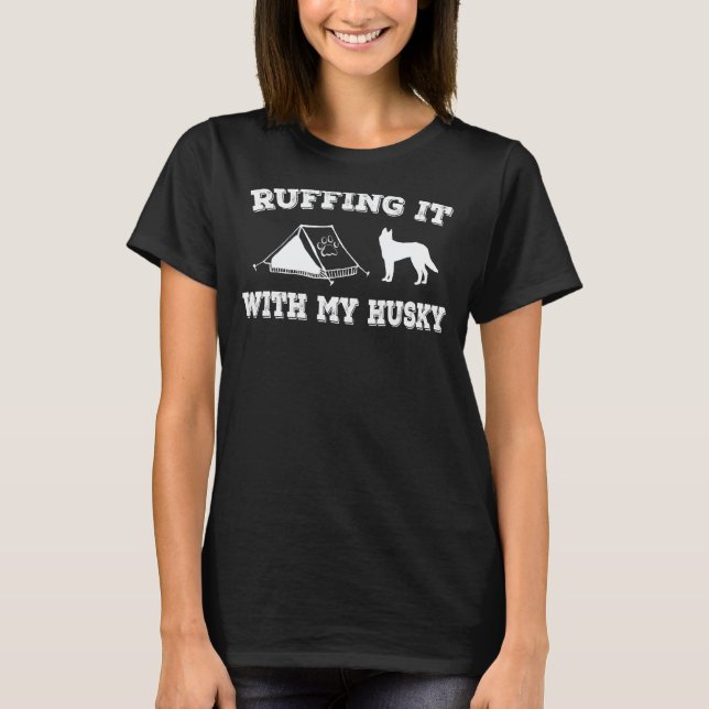 Camping Husky Hund Liebe Huskys Camper T-Shirt (Vorderseite)