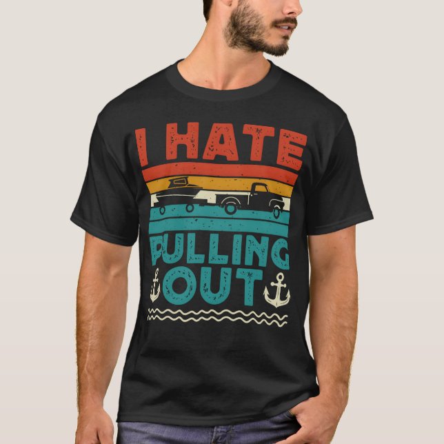 Camping I hate pulling out campingvan retro T-Shirt (Vorderseite)