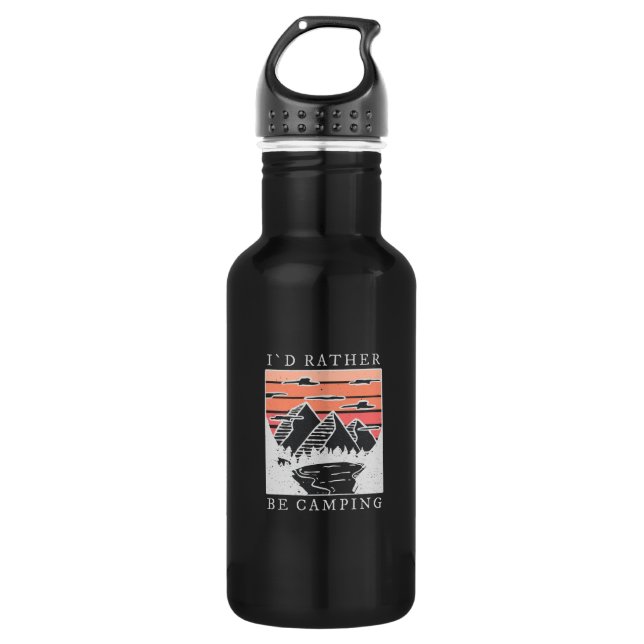 Camping - I Would Rather Be Camping Edelstahlflasche (Vorderseite)