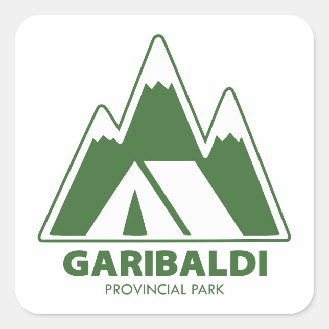 Camping im Garibaldi Provincial Park Quadratischer Aufkleber (Vorderseite)