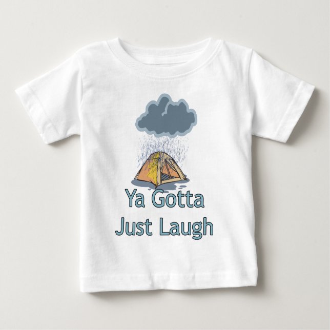 Camping im Regen Baby T-shirt (Vorderseite)