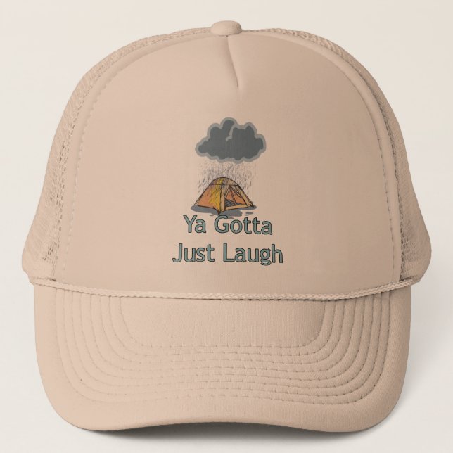 Camping im Regen Truckerkappe (Vorderseite)