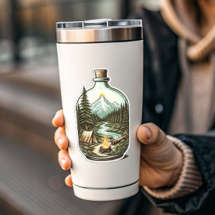 Camping In A Bottle Aufkleber Die-Cut Aufkleber