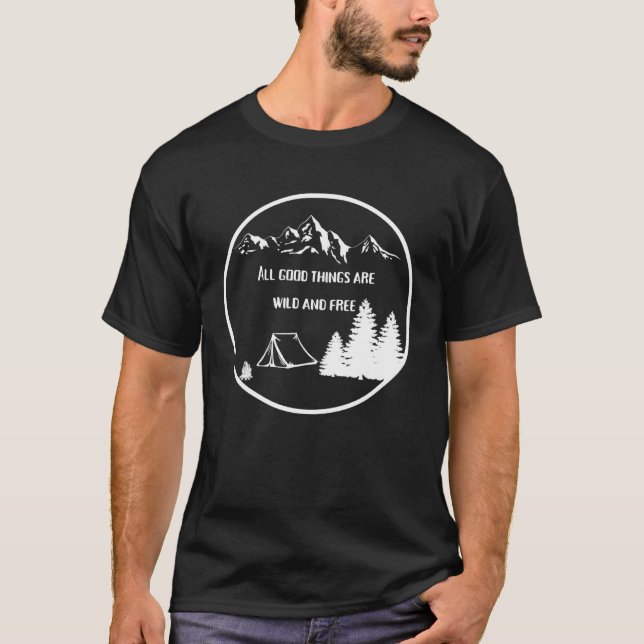 Camping in Bergen Naturschutzgebiet Wilde Feuer T-Shirt (Vorderseite)