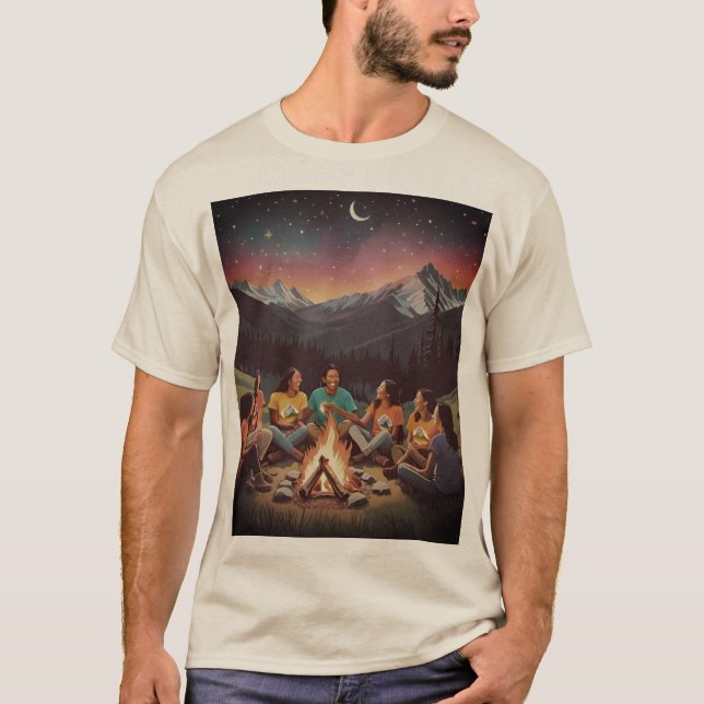 Camping in den Bergen T-Shirt (Vorderseite)