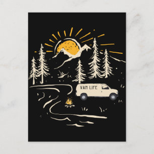 Camping in den Bergen Van Life Postkarte