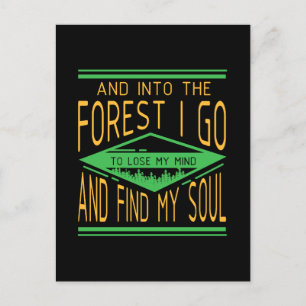 Camping - In den Wald gehe ich sonniges Camping Postkarte