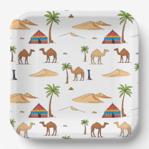Camping in der marokkanischen Sahara-Wüste Pappteller