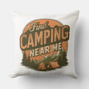 Camping in der Nähe von mir finden - Retro-Camping Kissen