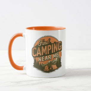 Camping in der Nähe von mir finden - Retro Camping Tasse