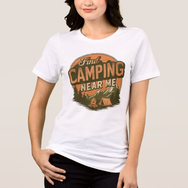 Camping in der Nähe von mir finden - Retro Women's Tri-Blend Shirt (Vorderseite)