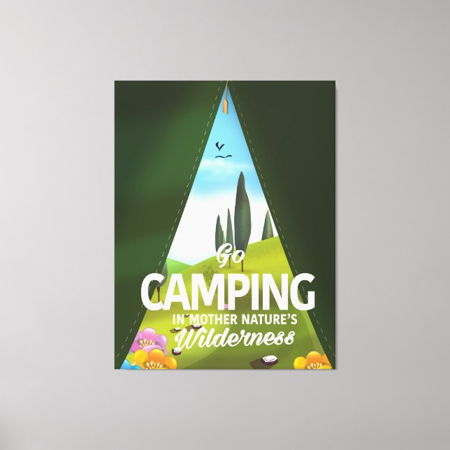 Camping in der Wildnis der Mutter Leinwanddruck (Vorderseite)