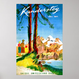 Camping in Kandersteg, Schweiz Poster