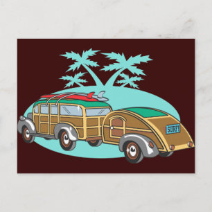 Camping in meinem Woody Postkarte