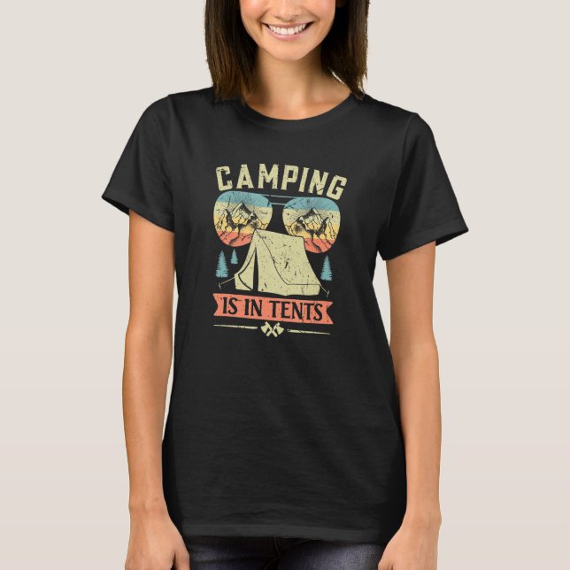 Camping in Zelte Zelt Camping Vintag T-Shirt (Vorderseite)