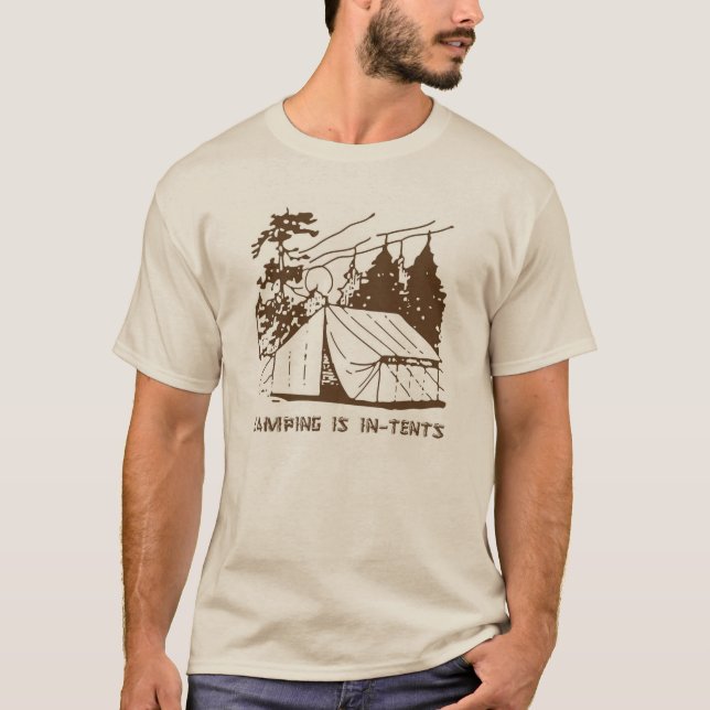 Camping ist Absichten Szene, Brown T-Shirt (Vorderseite)