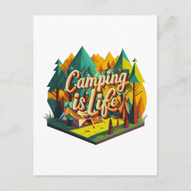 Camping ist das Leben Begleitkarte (Vorderseite)