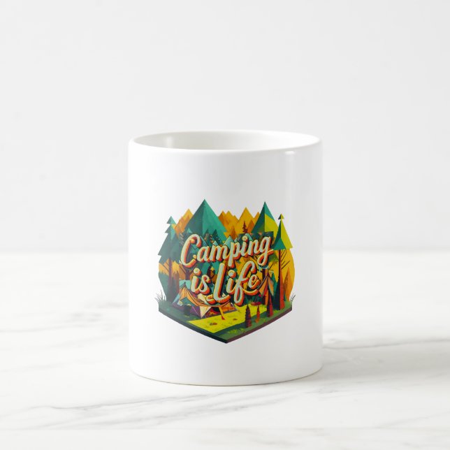 Camping ist das Leben Kaffeetasse (Mittel)