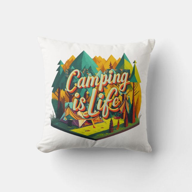 Camping ist das Leben Kissen (Vorderseite)