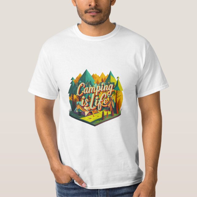 Camping ist das Leben T-Shirt (Vorderseite)