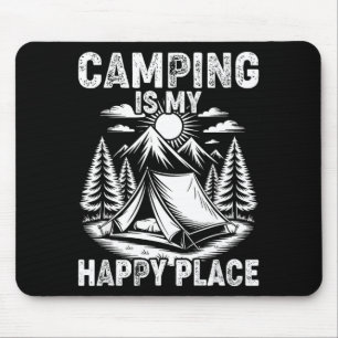 Camping ist ein glücklicher Ort lustiger Camper Wa Mousepad