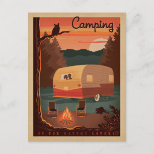 Camping ist für Naturliebhaber Postkarte