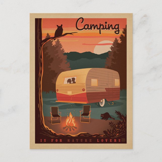 Camping ist für Naturliebhaber Postkarte (Vorderseite)