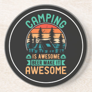 Camping ist großartig, Bier macht es großartig Getränkeuntersetzer