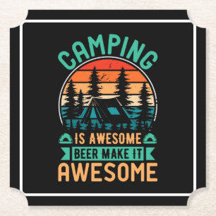 Camping ist großartig, Bier macht es großartig Untersetzer