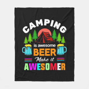 Camping ist großartiges Bier Macht es noch großart Fleecedecke